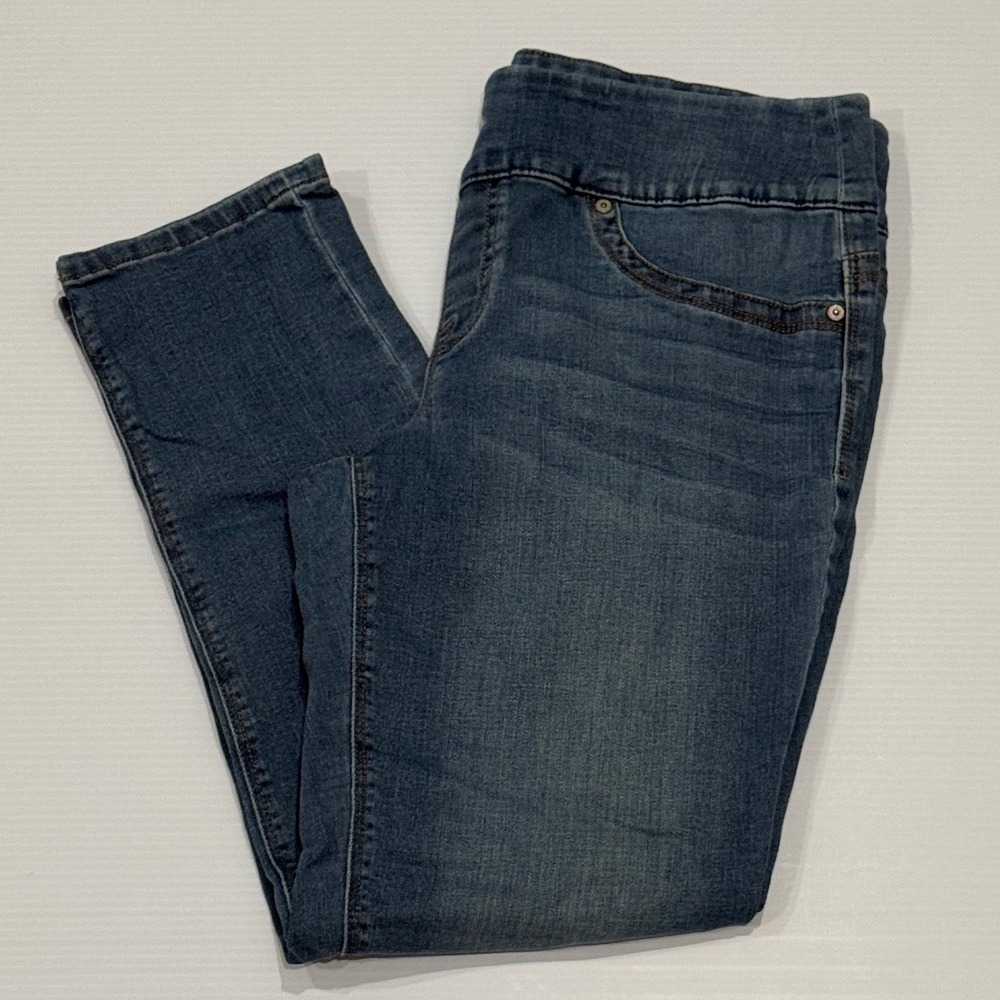 Style & Co Denim Boyfriend Jeans Medium Wash Pull On Stretch Denim Womens Size M